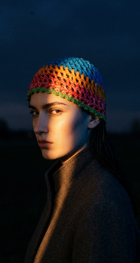 Cuffia Crochet Multicolor